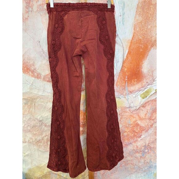 Free People Neptunes Net Crochet Flare Pants - Picture 5 of 6